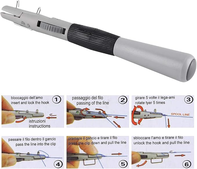 Shanrya Fishing Line Tie Tool, 13.6cm Fishing Hook Threader Fast Knot Tool Fishing Tying Knot Tool, Fishing Accessories for Tieing Fishing Line to Fishing Hooks, Sea Fishing for Wild Fishing