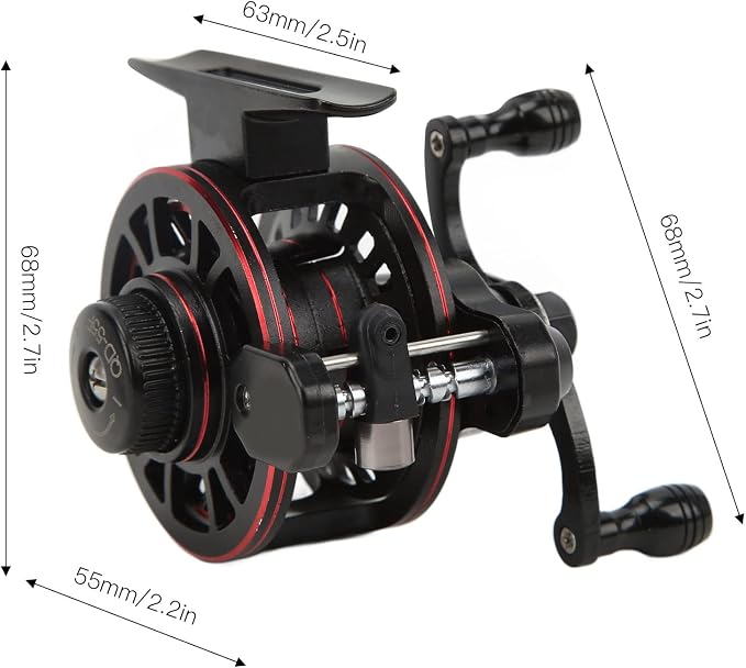 3+1 Bearing All Metal Reel for Ice Fishing Rock Fishing, 5kg/11.0lb Braking Force Wheel Speed Ratio 3.0:1 Double-Speed Fishing Line Reel (Left Hand)