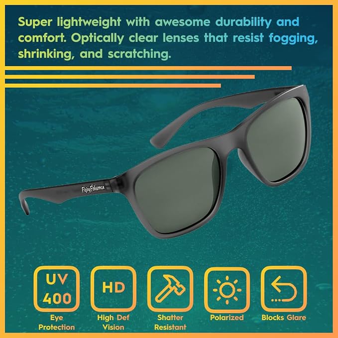 Flying Fisherman Fowey Polarized Sunglasses with AcuTint UV Blocker for Fishing and Outdoor Sports