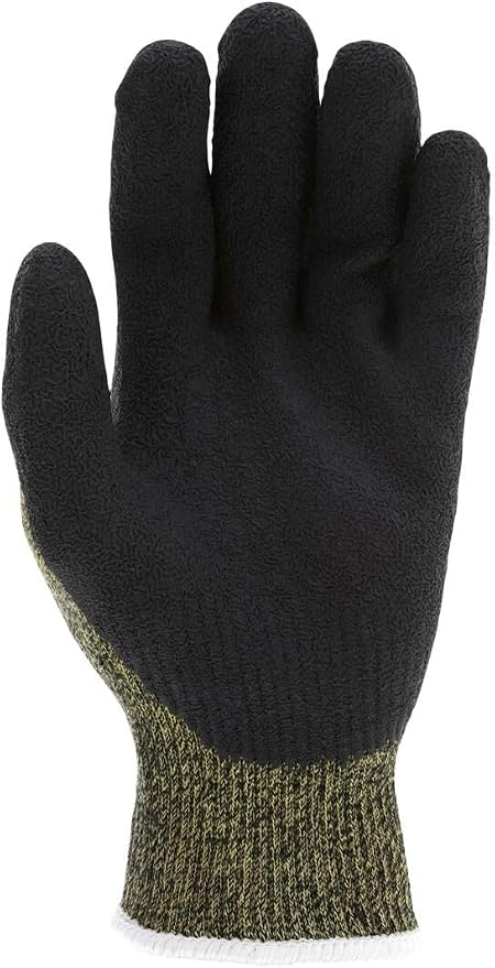 MCR Safety 9389L KS-5 Kevlar/Stainless Steel 13 Gauge Men's Gloves with Latex Dip Palm and Fingers, Black, Large, 1-Pair