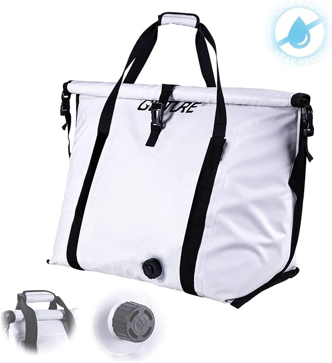 Goture Insulated Fish Cooler Bag,Travel Insulated Cooler Bag,Monster Leakproof Fish Kill Bag, Portable Small/Medium/Large Cooler Bag for Outdoor Travel Camp Beach Picnic with Drain Plug