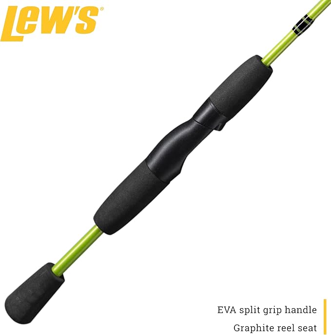 Lew's Crappie Thunder Spinning Fishing Rod, Light Power, Fast Action, Premium 2-Piece Graphite Blank, EVA Split Grip Handle