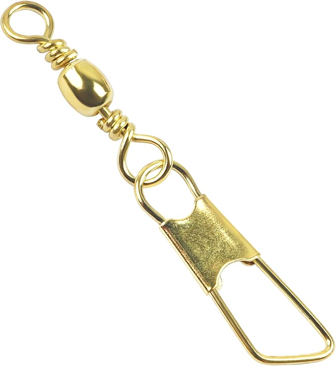 Barrel Swivel Snaps,50/100pcs Fishing Swivel Safety Snaps Stainless Steel Copper Swivel Fishing Multiple Size Black/Gold Fishing Swivel Snaps for Saltwater Freshwater