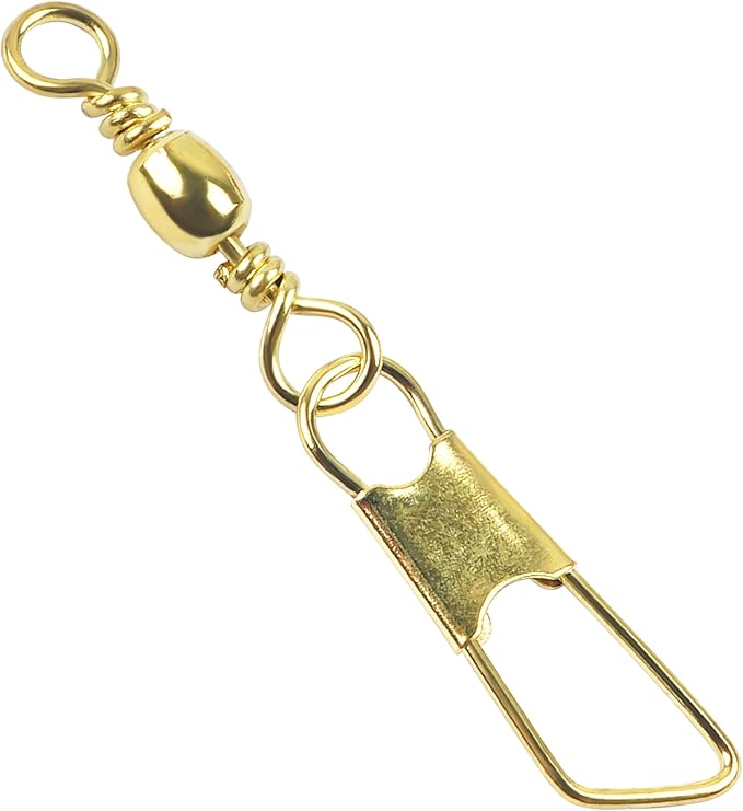 Barrel Swivel Snaps,50/100pcs Fishing Swivel Safety Snaps Stainless Steel Copper Swivel Fishing Multiple Size Black/Gold Fishing Swivel Snaps for Saltwater Freshwater