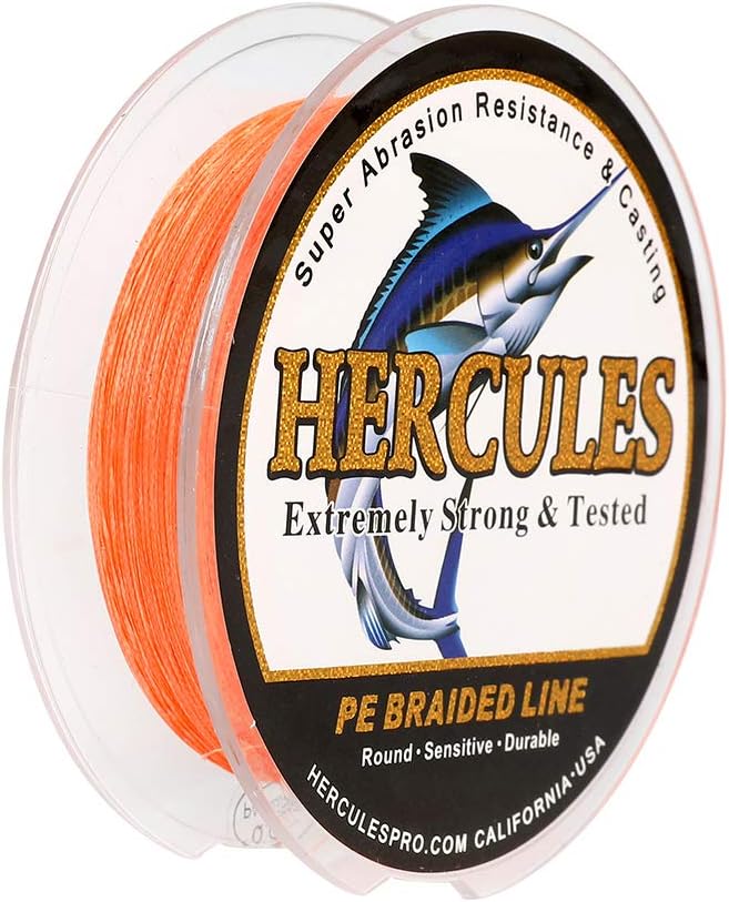 HERCULES Cost-Effective Super Strong 4 Strands Braided Fishing Line 6LB to 100LB Test for Salt-Water, 109/328 / 547/1094 Yards (100M / 300M / 500M / 1000M), Diam# 0.08MM - 0.55MM, Hi-Grade