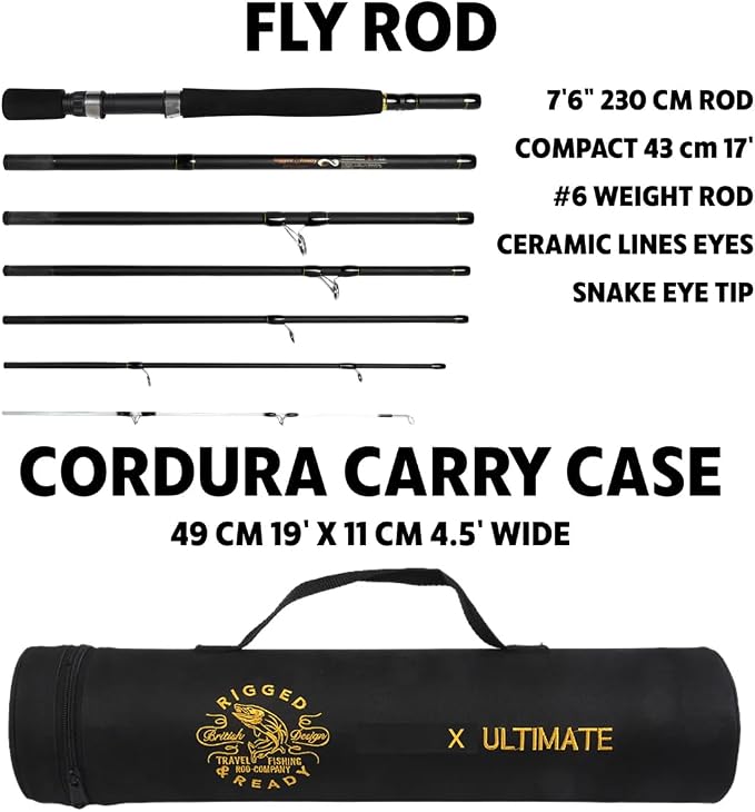 Rigged & Ready X Series™ Travel Fishing Rods. 6 Super Compact Combos and Rods, Multi-Functional, Spinning Poles. 5 to 25 Techniques from one Rod. Spin, Bass, Carp, Fly. Fresh & Saltwater Angling.