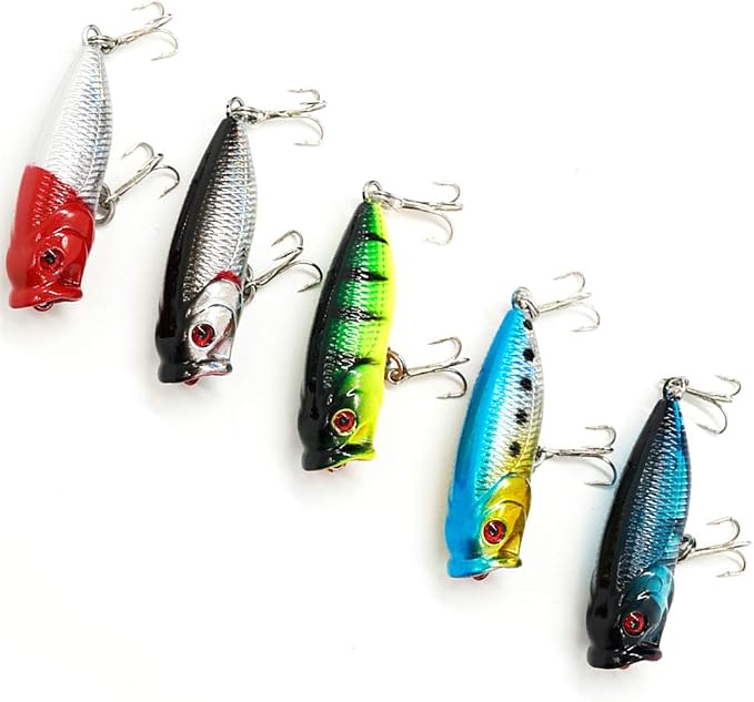 Seasky Fishing Plug Lures Micro Popper Topwater Trout Attack in Freshwater