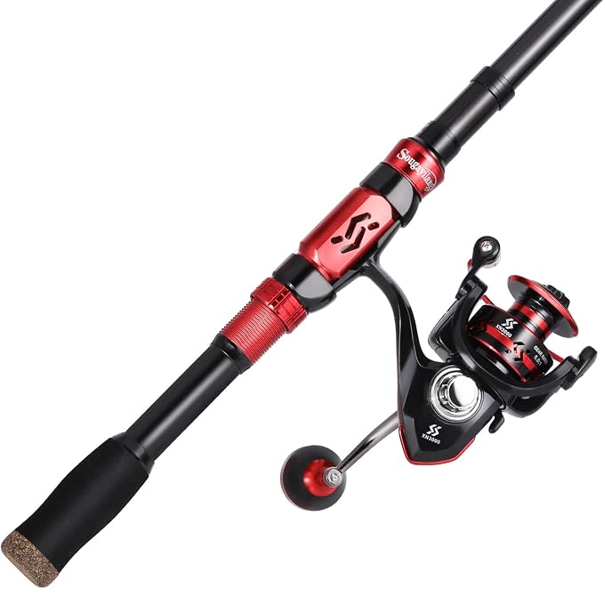 Sougayilang Fishing Rod and Reel Combos, Telescopic Fishing Pole with 12+1BB Spinning Reel for Travel Saltwater Freshwater Fishing-1.8M Rod with 2000 Reel