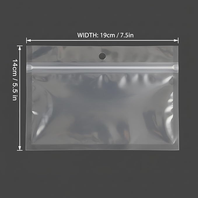 100 Pack Soft Plastic Baits Bags 7.5"x5.5" | Heavy-Duty Clear Lock Zipper Lure Packaging Bags - Leakproof Double-Sealed Zipper Storage for Soft Plastic Lures & Fishing Gear | Multiple Sizes