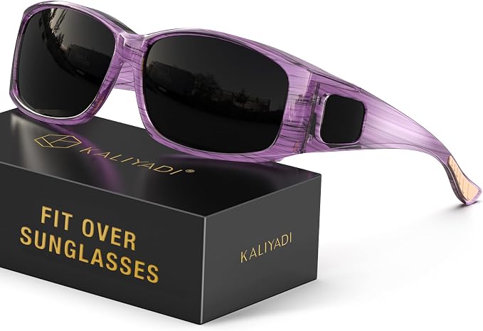 KALIYADI Polarized Sunglasses-Men Women Fit-Over-Glasses: Wrap Around Womens Sunglasses with UV400 for Driving Fishing Golf