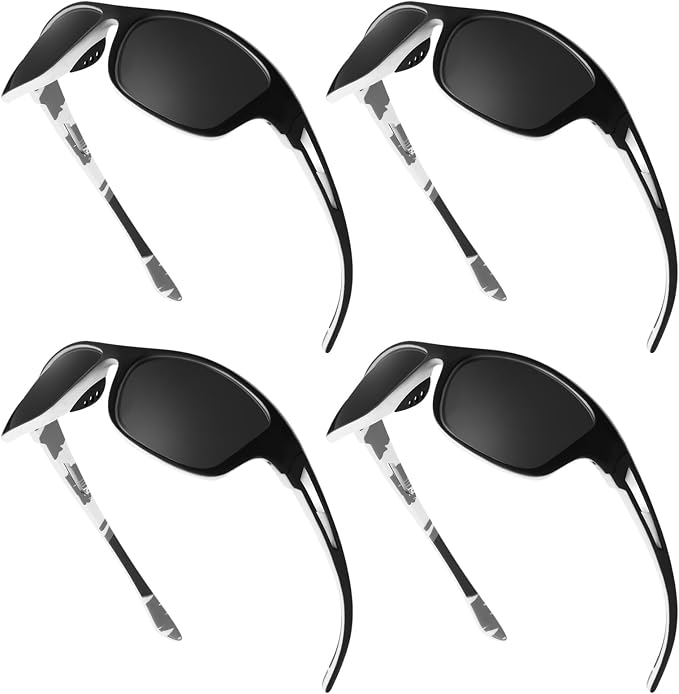 TOODOO 4 Pairs Men Polarized Sunglasses with UV Protection Driving Glasses Sports for Sport Outdoor Activities