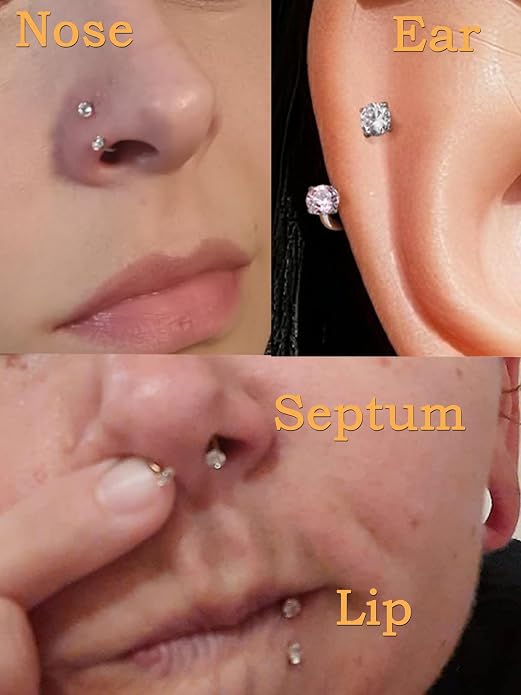QWALIT Piercing Taper Threadless Insertion Tool - Titanium Labret Pin 16g, 18g, 20g