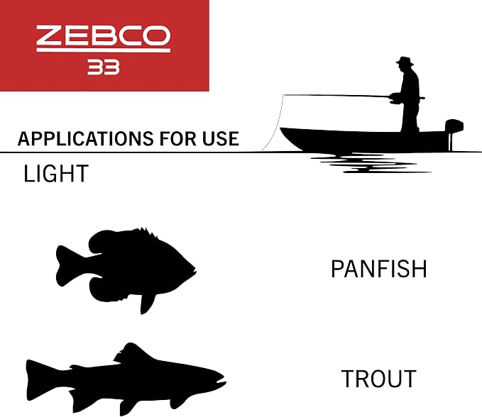 Zebco 33 Cork Reel and Fishing Rod Combo, Graphite Rod with Cork Handle, QuickSet Anti-Reverse Fishing Reel with Bite Alert
