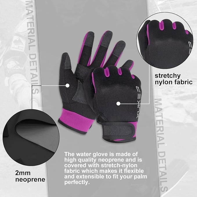 XUKER Neoprene Glove,Wetsuit Gloves 1.5mm & 2mm for Scuba Diving Snorkeling Paddling Surfing Kayaking Canoeing Spearfishing Skiing and Other Water Sports