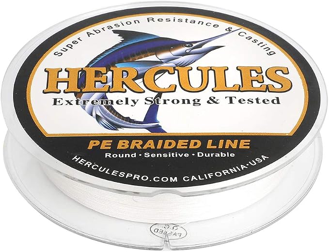 HERCULES Cost-Effective Super Cast 8 Strands Braided Fishing Line 10LB to 300LB Test for Salt-Water,109/328/547/1094 Yards(100M/300M/500M/1000M),Diam.#0.12MM-1.2MM,Hi-Grade Performance,Variety Colors