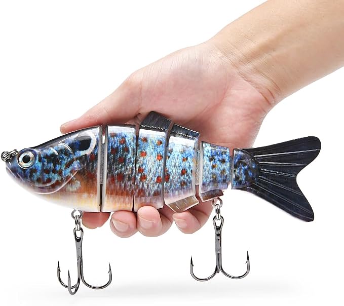Large Multi Jointed Fishing Lures Bait,Big Giant Fishing Bass Lures,Crankbaits Swimbaits with Treble Hook