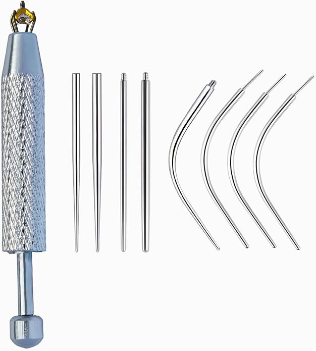 Piercing Ball Grabber Tool and Piercing Taper 16G 18G 14G for Flat Back Threader Earring Insertion, Stainless Steel Piercing Tool Kit