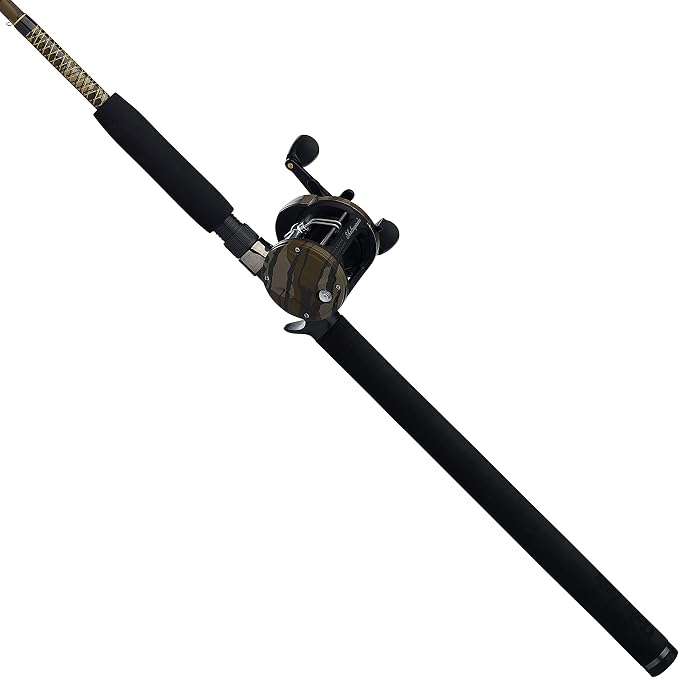 Ugly Stik 7’ Camo Conventional Fishing Rod and Reel Casting Combo, Right Handle Position, Ugly Tech Construction With Clear Tip Design, 1-Piece Rod, Size 20 2 Ball Bearing Conventional Reel