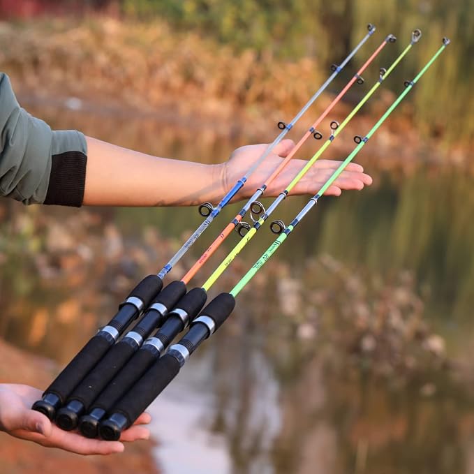 Sougayilang Fishing Rod, 2-Piece Composite Graphite & Glass Blanks Saltwater Trolling Rod Offshore Surf Fishing Pole with Stainless Steel Line Guides for Catfish, Salmon Glass Fiber Spinning Rod