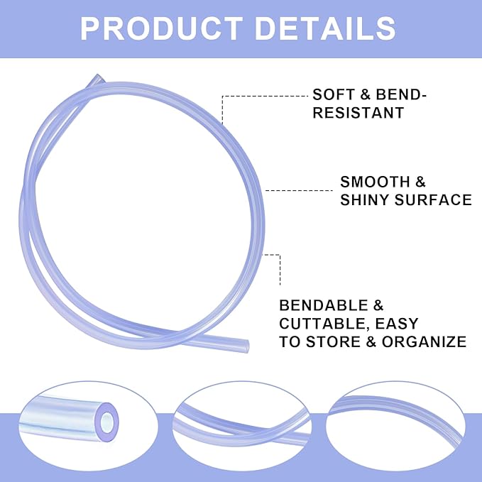 2 Pack Blue Nitro Fuel Line,2' Silicone Fuel Resistant Fuel Tube Pipe for Nitro RC Engine Models,RC Fuel Line Replacement Accessory for RC Trucks,Buggies & Hobby Models