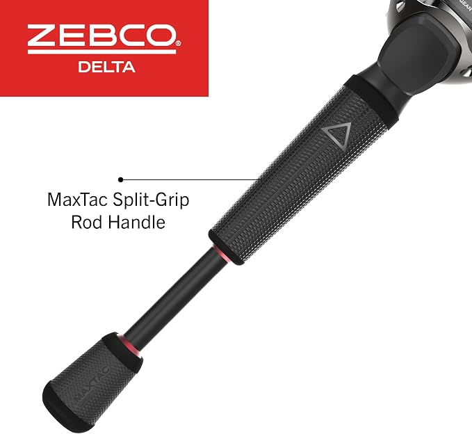 Zebco Delta Spincast Reel and Fishing Rod Combo, Instant Anti-Reverse Clutch, Changeable Right- or Left-Hand Retrieve, Pre-Spooled with Zebco Fishing Line
