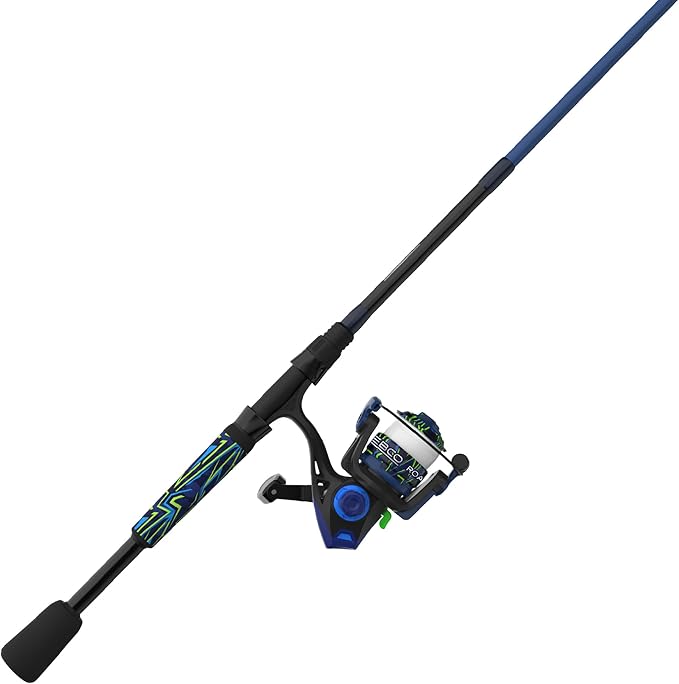 Zebco Roam Spinning Reel and Fishing Rod Combo, Fiberglass Rod, Split ComfortGrip Handle, Soft-Touch Handle Knob, Reversible Retrievee