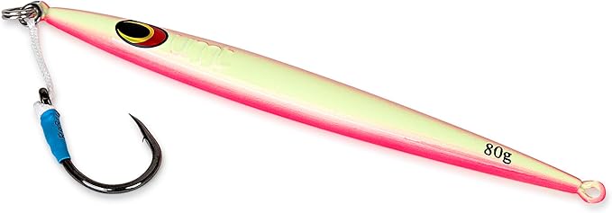 UMT Sand EEL 80g Offshore Fishing Jigs - Multi Species. Packs: 1, 5, 10. Green, Pink. Pro-Grade.