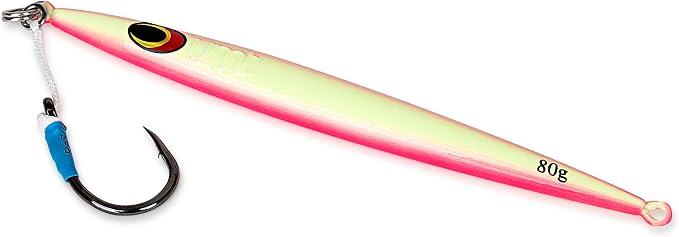 UMT Sand EEL 80g Offshore Fishing Jigs - Multi Species. Packs: 1, 5, 10. Green, Pink. Pro-Grade.