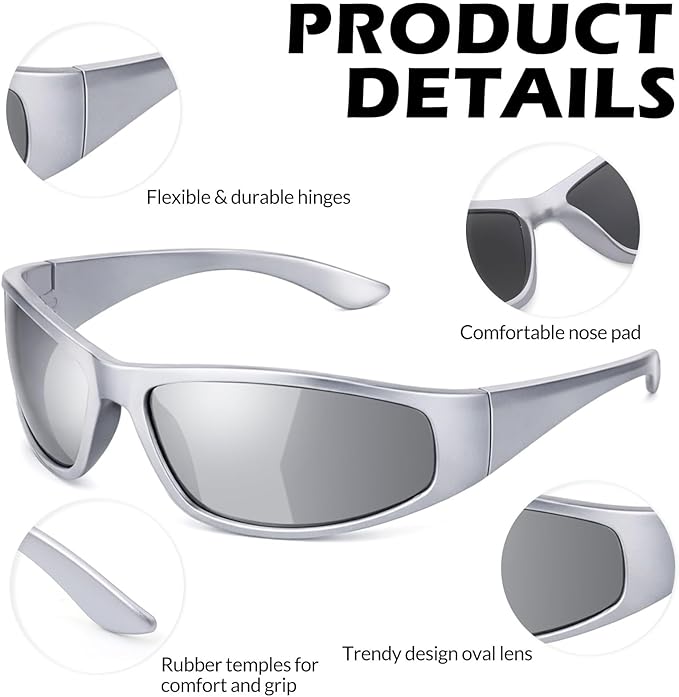 4 PACK Polarized Sport Sunglasses for Women Men UV Protection,Running Cycling Fishing Sunglasses Outdoor