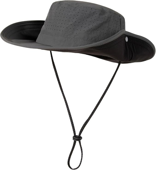 TOP-EX UVCoolix™ Cooling Sun Hat for Men Women, UPF 50+ Wide Brim Safari Hat, 360° Breathable Boonie Hats for Hiking, XL/XXL