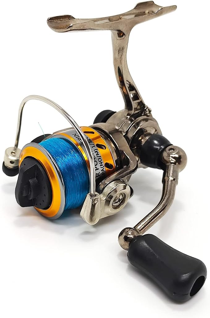 Mini 100 Small Metal Spinning Wheel Aluminum Fishing Reel with Metal Spool for Freshwater and All Season Fishing