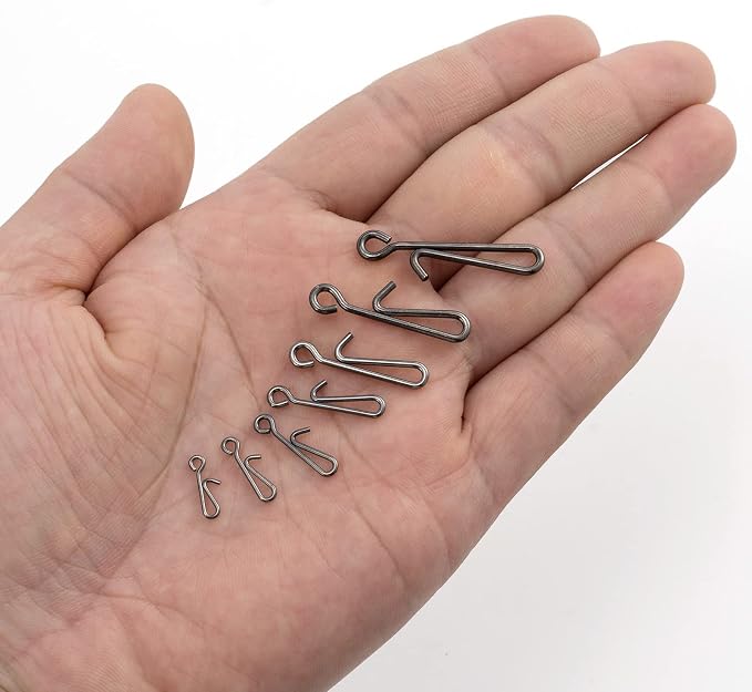 Dr.Fish 50 Pack Fishing Clips Quick Change Speed Clips Crankbait Snaps Stainless Steel Line Lure Hook Connector Freshwater
