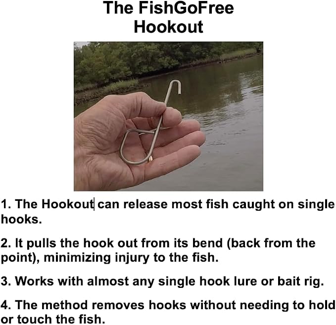 Hookout - Hook Remover, Fits Shirt Pocket, Providing Safe/No-Touch Fish Release (2-Pack)