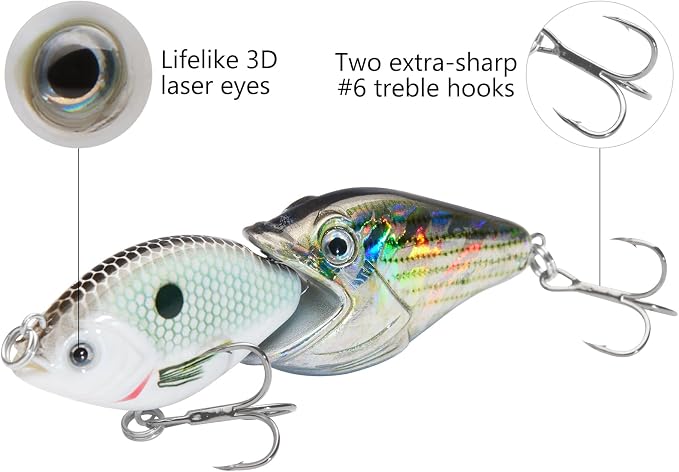 BASSROCK Fish Group Single Jointed Swimbait Bass Fishing Lure Hard Bait 3.5” 11/16oz