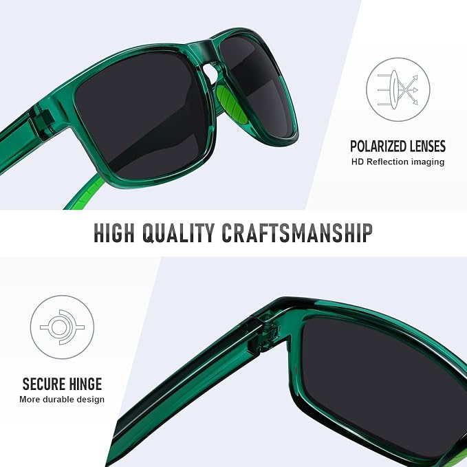 Sports Polarized Sunglasses for Men Women UV Protection Unbreakable Driving Running Fishing Hiking Sun Glasses