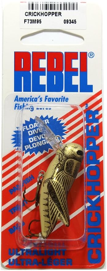 Rebel Lures Crickhopper Cricket/Grasshopper Crankbait Fishing Lure, 1 1/2 Inch, 1/4 Ounce