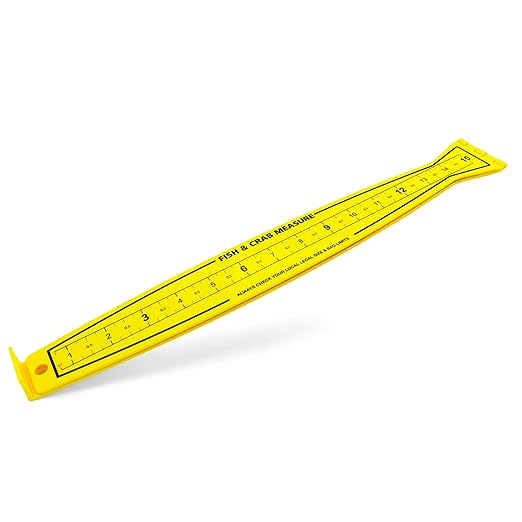 Fish Measuring Board - 32in Folding Fishing Ruler Lightweight Bump Board - Easy to Read and Portable Crab & Fish Measure Device, Fish Ruler for Boat, Kayak, Yellow