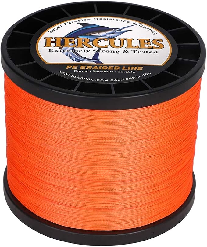 HERCULES Cost-Effective Super Cast 8 Strands Braided Fishing Line 10LB to 300LB Test for Salt-Water,109/328/547/1094 Yards(100M/300M/500M/1000M),Diam.#0.12MM-1.2MM,Hi-Grade Performance,Variety Colors