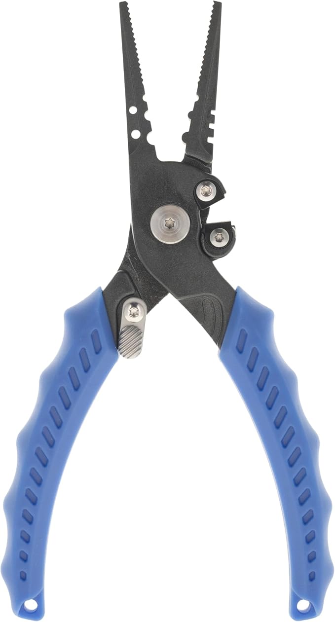 Reaction Tackle Fishing Pliers 7" & 9" Stainless Steel - Split Ring or Straight Nose Pliers with Braid Cutter, Hook Remover & Crimper - Teflon Coated Saltwater Fishing Pliers with Sheath & Lanyard