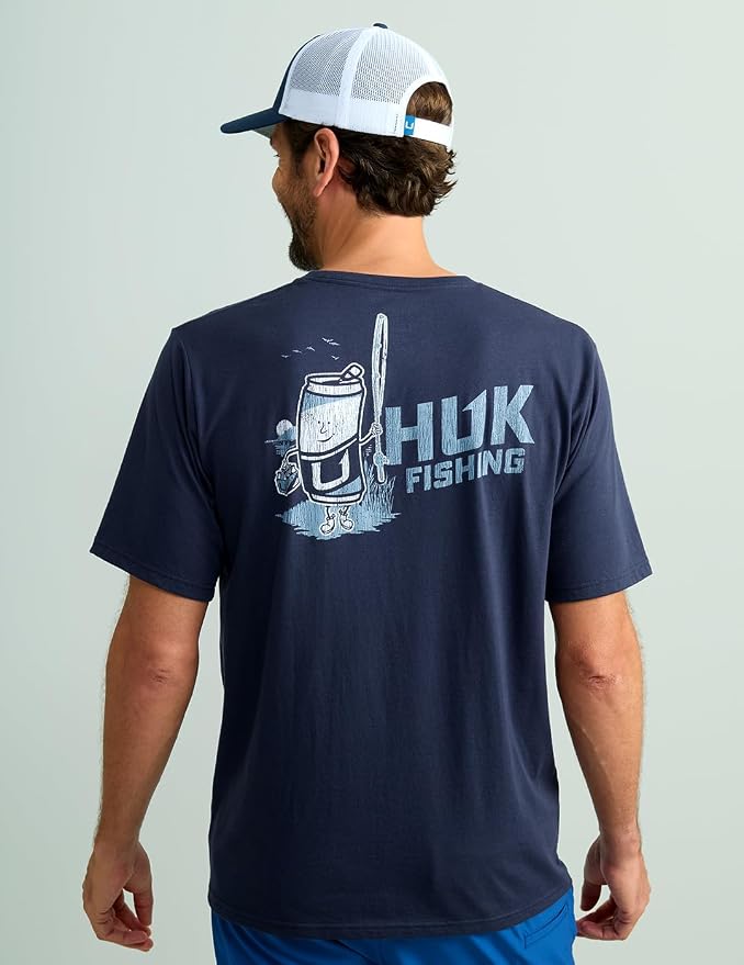 HUK Mens Performance Fishing Logo Tee, Short Sleeve T-Shirt for Men