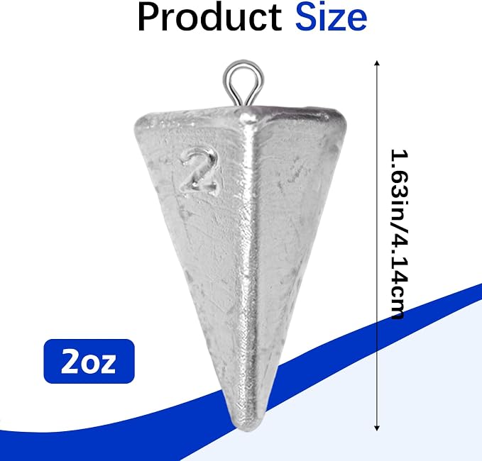 Pyramid Fishing Weights Sinkers Kits Triangle Ocean Saltwater Surf Fishing Gear Tackle Bullet Fishing Weights Sinker 2oz 3oz 4oz