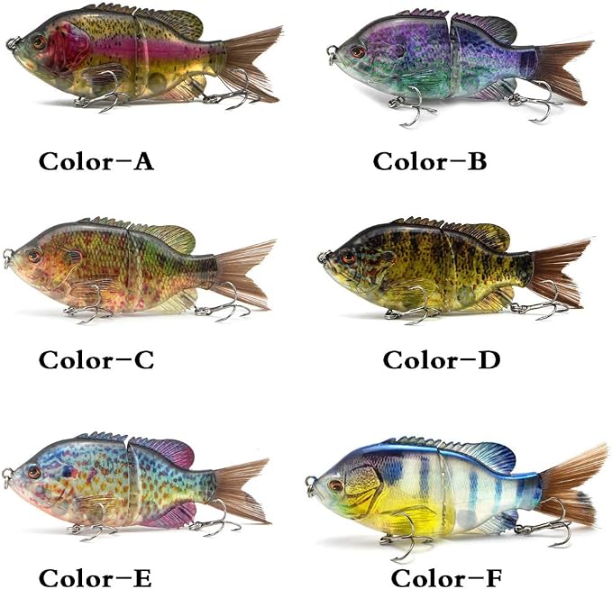 5.9in Multi Jointed Swimbait Fishing Lures Bait,2 Segment Big Giant Sinking Fishing Bass Lures,Crankbaits Swimbaits with Treble Hook