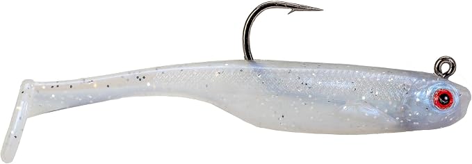 Strike King Homing Minnow Fishing Lure, Pre-Rigged Soft Plastic Swimbait, 3-Pack
