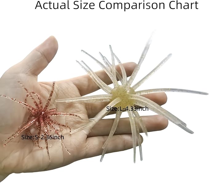 Creature Bait for Bass Fishing – Soft Plastic Fishing Lures, Fuzzy Dice & Sea Urchin Style Finesse Bait for Freshwater, Trout & Crappie with Tackle Box