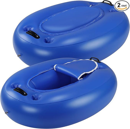 Threehoney 2 Pack Floating Coolers for River Inflatable Cooler 40 Qt - River Cooler Float with Lid Built in Four Cup Holder
