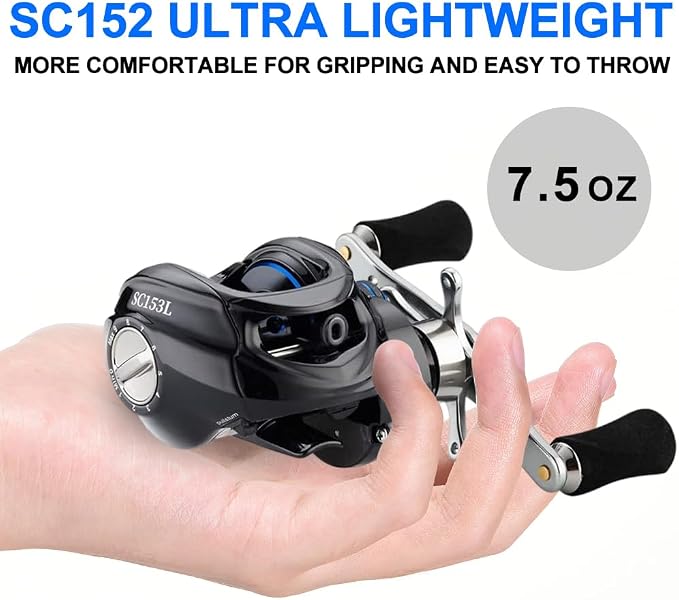 Fishdrops Baitcaster Reel Ultra-Light Baitcasting Fishing Reel, 7.0:1 Gear Ratio, 12.12LB Drag Magnetic Brake, Smooth 11+1BB, Freshwater & Saltwater and Affordable Low Profile Bait Caster Reel