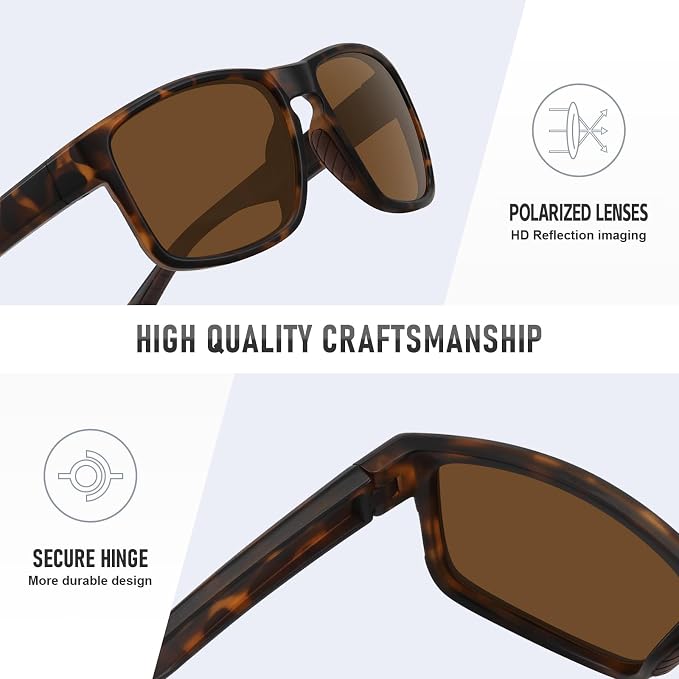 Sports Polarized Sunglasses for Men Women UV Protection Unbreakable Driving Running Fishing Hiking Sun Glasses