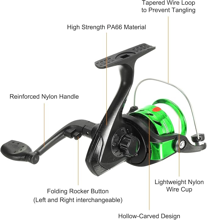 PATIKIL Fishing Reel Left/Right Interchangeable Handle with Fishing Lines