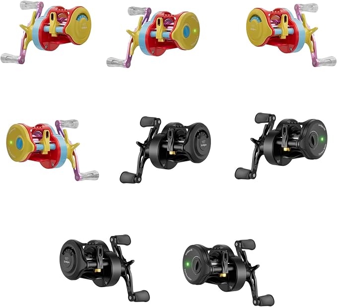 Colorful Baitcasting Fishing Reel Portable Rotates with Electronic Charging for Smooth Casting Colorful Baitcasting