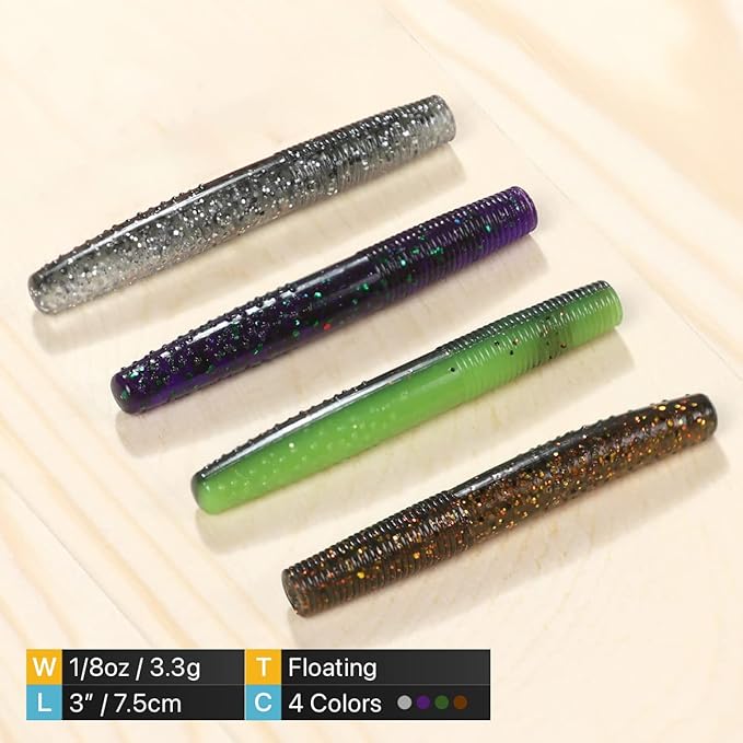 Ned Rig Baits Kit,TRD Soft Plastic Worms or Crawfish for Bass Fishing